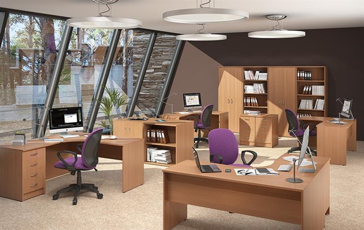 Комплект офисной мебели IMAGO книжные шкафы, 4 рабочих места в Архангельске - изображение 2